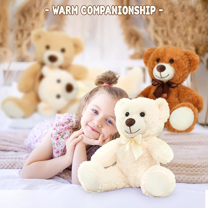 MaoGoLan 15 Pack Teddy Bears Bulk for Baby Shower, 14 in Small Teddy Bear Plush Toy, Cute Stuffed Bears Bulk for Kids Girlfriend, Wholesale Small Bear for Wedding, Birthday, Christmas