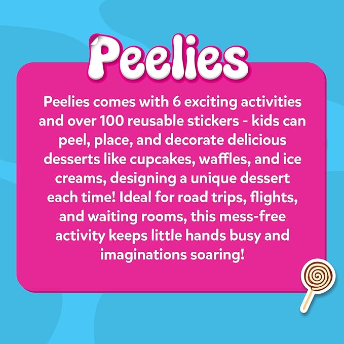 Skillmatics Reusable Sticker Activity Book - Peelies, 100+ Reusable Stickers, 6 Pictures, Mess-Free Fun for Kids, Creative Play & Travel Toy, Gifts for Boys & Girls Ages 3, 4, 5, 6, 7
