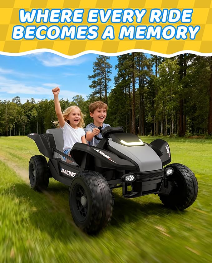 24V Ride On Toys for Big Kids, 24V 2 Seats, 4WD Ride on Car w/Remote Control, OP70 Electric Car with Multimedia Including Music, Story, Wireless Connection, Ideal Gift for Xmas & Birthday
