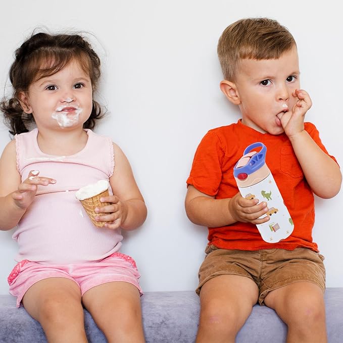 Kids Sublimation Tumbler Bulk,6 Pack 12oz Stainless Steel Sublimation Blank Sippy Cup,Double Wall Insulated Kids Tumbler with Handle,Spill Proof lid,for Water,Drinks