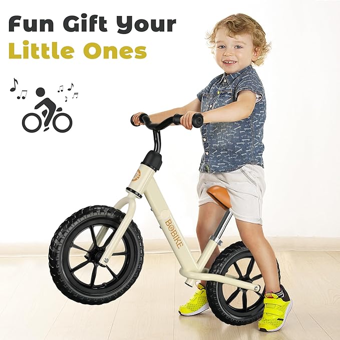 Bobike Toddler Balance Bike Toys for 2 to 5 Year Old Girls Boys Adjustable Seat and Handlebar No-Pedal Training Bike Best Gifts for Kids