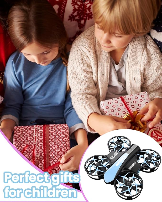 SIMREX Mini Drone for Kids & Beginners, RC Quadcopter with Altitude Hold, 3 Speed Modes, One Key Takeoff/Landing, Headless Mode, Cool LED Lights, Stunt Flip, Ideal Christmas Birthday Gift Toy(Blue)