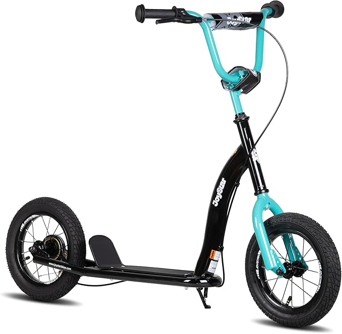 JOYSTAR Kick Scooter for Kids 5+ Teens & Youth, Lightweight Kids Scooter with Adjustable Handlebar, 2 Wheel Scooter for Boys & Girls, 12" Inflatable Wheels Rear Drum Brakes