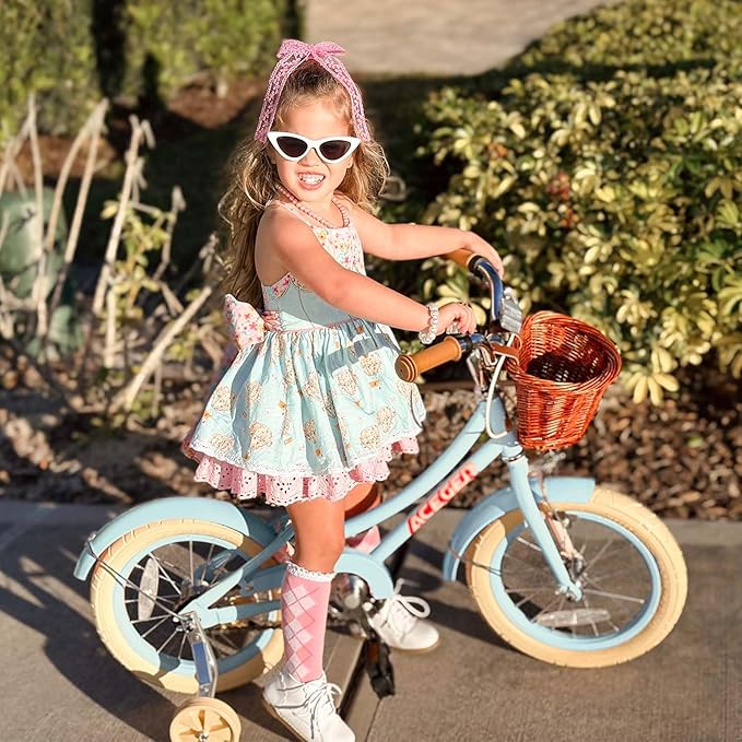 ACEGER Girls Bike with Basket, Kids Bicycle for 3-13 Years, Included Coaster Brake & Caliper Brake, 14 16 18 Inch with Training Wheels, 20 24 26 Inch with Kickstand but no Training Wheels