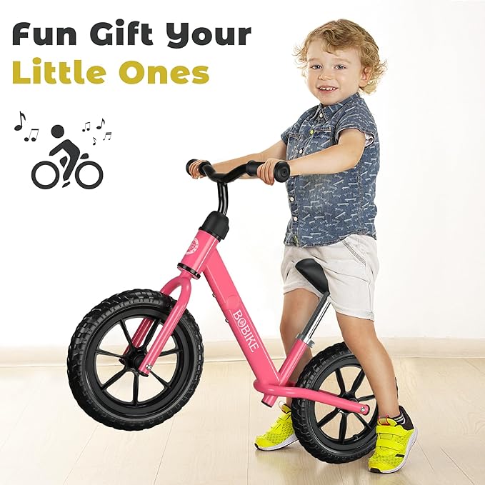 Bobike Toddler Balance Bike Toys for 2 to 5 Year Old Girls Boys Adjustable Seat and Handlebar No-Pedal Training Bike Best Gifts for Kids