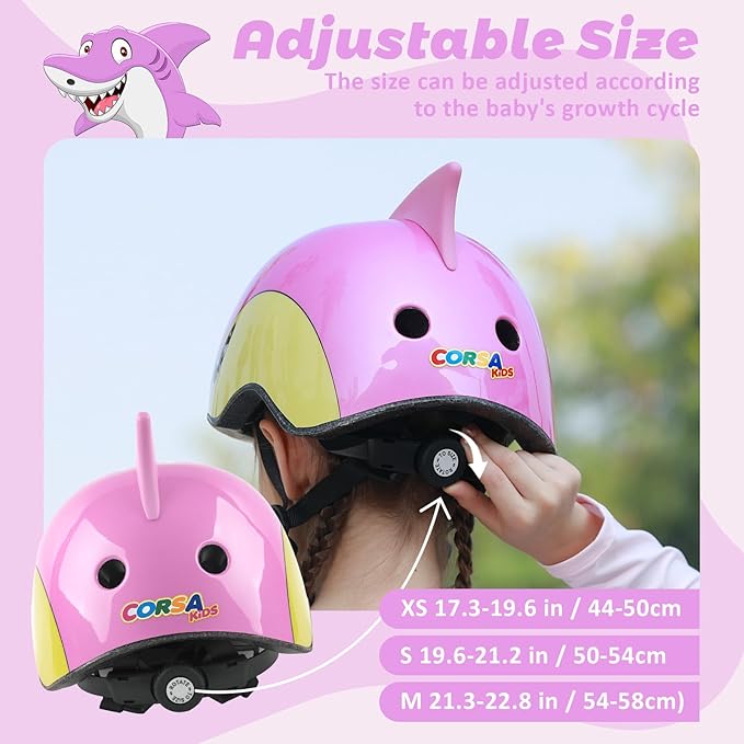 Toddler Kids Bike Helmet, Adjustable and Multi-Sport, 3 Sizes for Ages 1-2-3-5-8-14 Years Child Infant Boys Girls