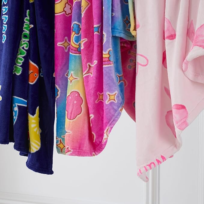 Lotus Karen Pink Bow Glow in The Dark Love Blanket Birthday Gifts for Girls 1 2 3 4 5 6 7 8 9 10 11 12 Kids Blanket with Heart Halloween Christmas Girl Gifts Ideas Cute Bedroom Decor(Pink Bow 50"×60"