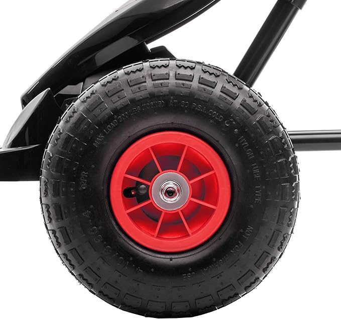 Aosom Kids Pedal Go Kart Ride-on Toy with Ergonomic Comfort, Pedal Car with Tough, Wear-Resistant Tread, Go Cart Kids Car for Boys & Girls with Suspension System, Safety Hand Brake, Ages 5-12, Red