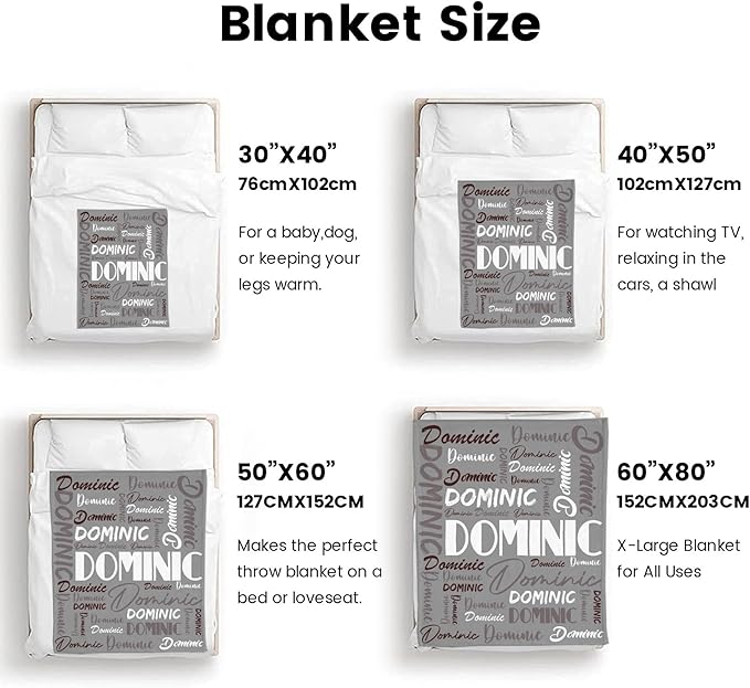 Dr.TOUGH Personalized Name Blanket Personalized Blanket for Adult Kids Flannel Customized Personalized Blankets and Throws