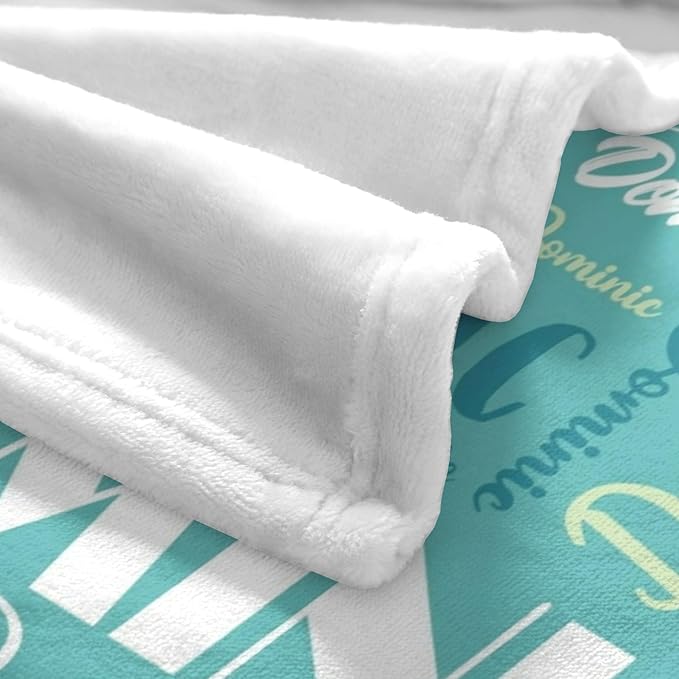 Name Blanket Personalized Blanket for Adult Kids Flannel Customize Throw Blanket Custom (Color 20, 40 x 50 Inches)