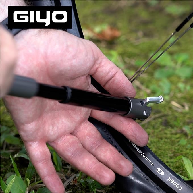 GIYO Small Bike tire Pump Schrader & Presta Valve for MTB 80 PSI Telescopic Barrel All Metal CNC Portable Mini Bike Pump Secure Valve Lock for Easy Pumping | Taiwan Made GM043