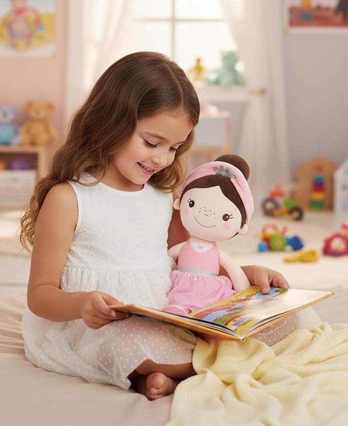 GAGAKU Soft Baby Doll Toys (16'') for Girls, My First Baby Rag Dolls for 1 Year Old Girl Birthday Gift Plush Doll Toys Machine Washable Baby Doll for Toddler Kids Infants - Ballet Girl