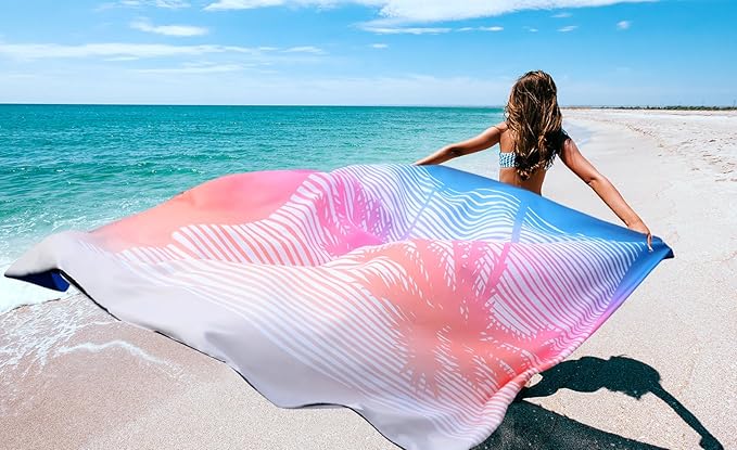 Beach Blanket Waterproof Sandproof Beach Mat 79" X 83"/10'x9'for 2-8 Adults Quick Drying Outdoor Picnic Mat Beach Accessories for Travel, Camping, Hiking