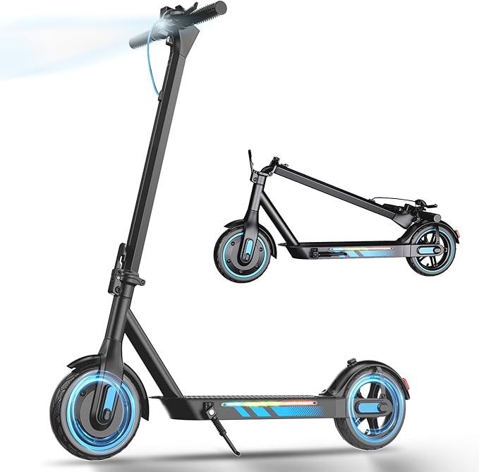 Electric Scooter Adults, 500/600W Motor, 28 MPH Top Speed,10" Vacuum Big Tires, Foldable E-Scooter with App Control & Disc Braking System for Smart APP Contro