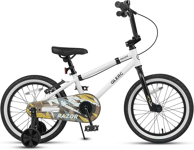 Glerc Kids Bike for Ages 1-8 Years Old, 12-16 Inch BMX Style Kids Bicycle with Training Wheels, Boys Bike for Children and Toddler, Multiple Colors