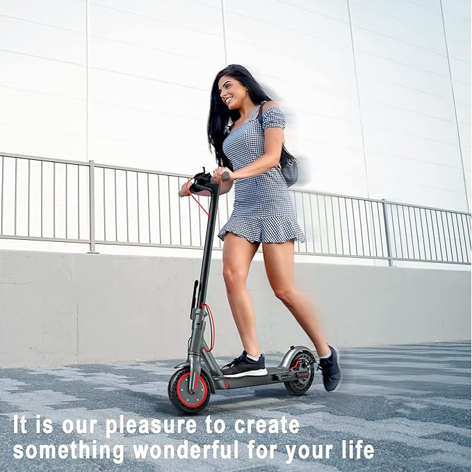 Electric Scooter - 8.5"/10'' Solid Tires, 350W/500W Motor, Up to 19-22MPH and 21-24Miles Long-Range Portable Commuting Scooter for Adults with Double Braking System and App