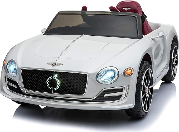 Licensed Bentley EXP12 Kids Ride on Toy Car, 12V Battery Powered Children Electric 4 Wheels w/Parent Remote Control, Foot Pedal, 2 Speeds, Music, Aux, LED Headlights (White)