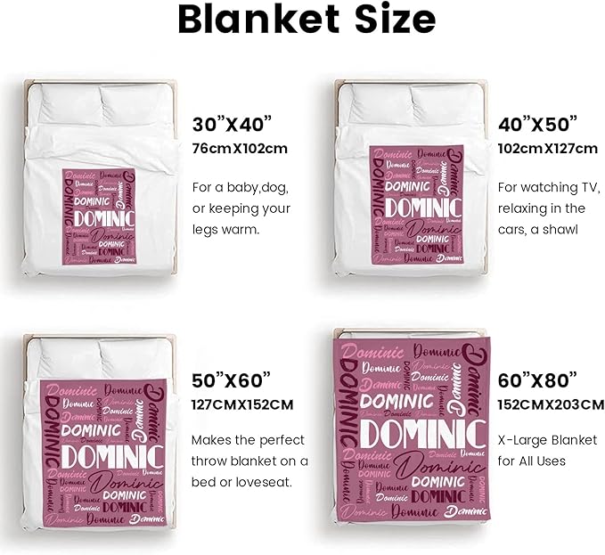 Dr.TOUGH Personalized Name Blanket Personalized Blanket for Adult Kids Flannel Customized Personalized Blankets and Throws