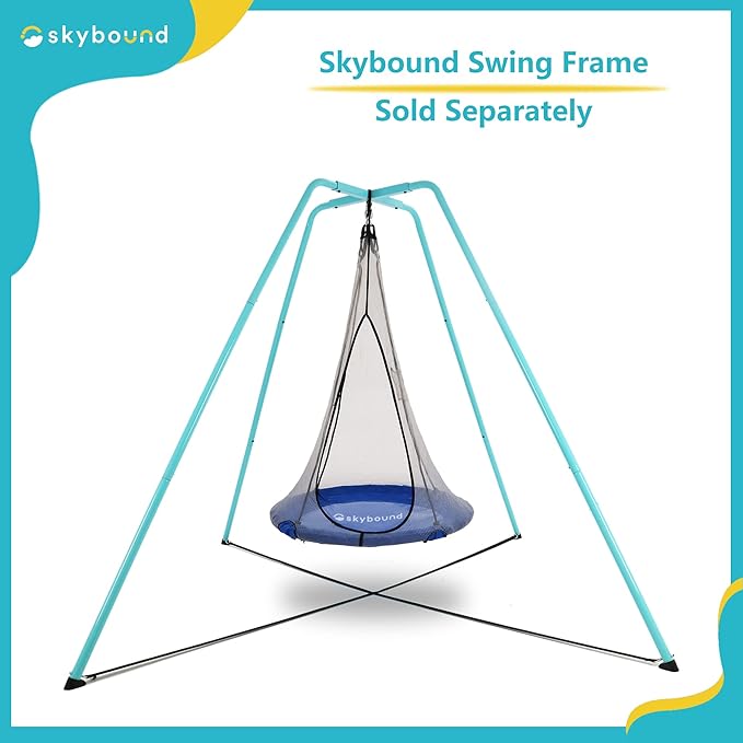 SkyBound 40inch Tree Swing Saucer Swing - 600LB Weight Capacity - Outdoor Swing with Hanging Straps - Waterproof Tree Swings for Kids - Tire Swings for Trees - Durable Flying Swing Seat for Children