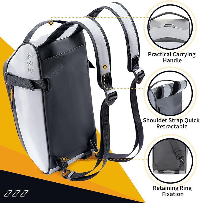 WOTOW Bike Rear Rack Bag - 10L Large Full Reflective Waterproof Trunk Bag, Multifunctional Bicycle Ebike Back Seat Cargo Carrier with Shoulder Strap(Full Reflective)