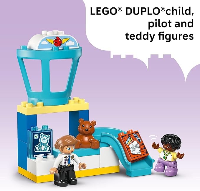 LEGO DUPLO Town First Time at The Airport Building Toy - Learning Play Set for Boys & Girls Ages 1.5+ - Little Ones Use Building Blocks to Explore Emotions - Toddler Gift Idea for Birthdays - 10443
