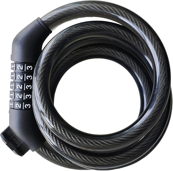 5-Digit Combination Bike Lock - High Security Braided Cable (4ft x 1/2in) with Mounting Bracket, Keyless Anti-Theft for Bicycle, Scooter, Weatherproof