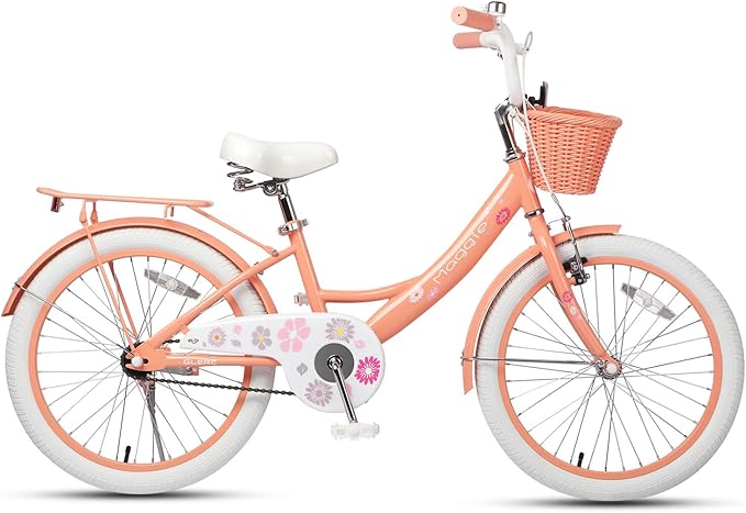 Glerc Maggie Girls Bike, 12-20 Inch Kids Bike for 2-13 Years Old Children, Princess Style Kids Bicycle with Doll-Seat & Basket & Training Wheels, Multiple Colors