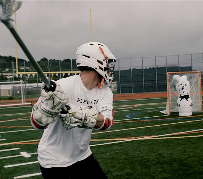 Elevate 11th Man Inflatable Lacrosse Goalie Shot Blocker and Dodging Dummy - Dodge and Shoot with This New Lacrosse Goal Target Training Aid w/Pump for Boys and Girls Lax Training Equipment