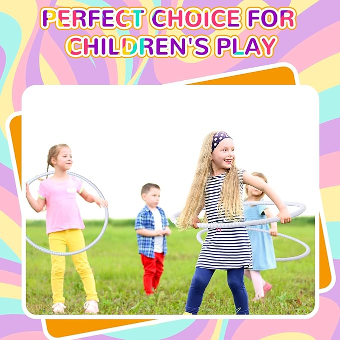 Shappy 6 Pcs Exercise Hoop Detachable Adjustable Plastic Toy Playground Toys Colored Hoop Circles for Teens Games Gymnastics Dog Agility Equipment Party Decor