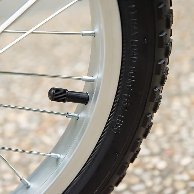 Aosom Youth Scooter, Kick Scooter with Adjustable Handlebars, Double Brakes, 16" Inflatable Rubber Tires, Basket, Cupholder