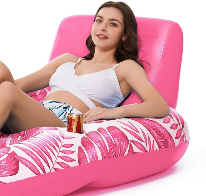Jasonwell Inflatable Pool Float Adult - Pool Floaties Lounger Floats Raft Floating Chair Water Floaties for Swimming Pool Lake Lounge Float with Cup Holders Beach Pool Party Toys for Adults