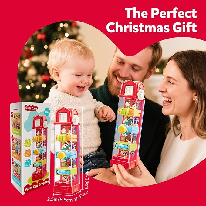 Montessori Toys for 2 Year Old - Farm Egg Drop Toy with 5 Fine Motor Activities, Interactive Travel Toddler Educational Busy Toys for Toddlers 2-4, 2 3 Year Old Boys Girls Christmas Birthday Gifts