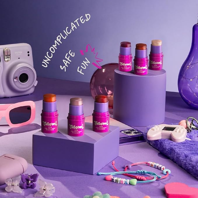 Vita Stick 3-in-1 Multistick Kids Makeup,– Non-Toxic, Plant-Based Makeup for Kids 8-12, Vegan, Cruelty-Free, Non-Comedogenic, Dermatologist Approved. (Trio Set: Show Your Light).