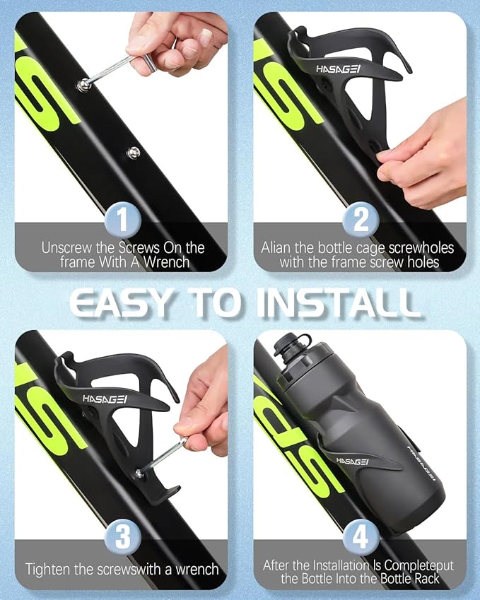 Bike Water Bottle Holder, Durable Non-Slip Lightweight Universal Bicycle Bottle Cage for Mountain/Road Cycling Accessories