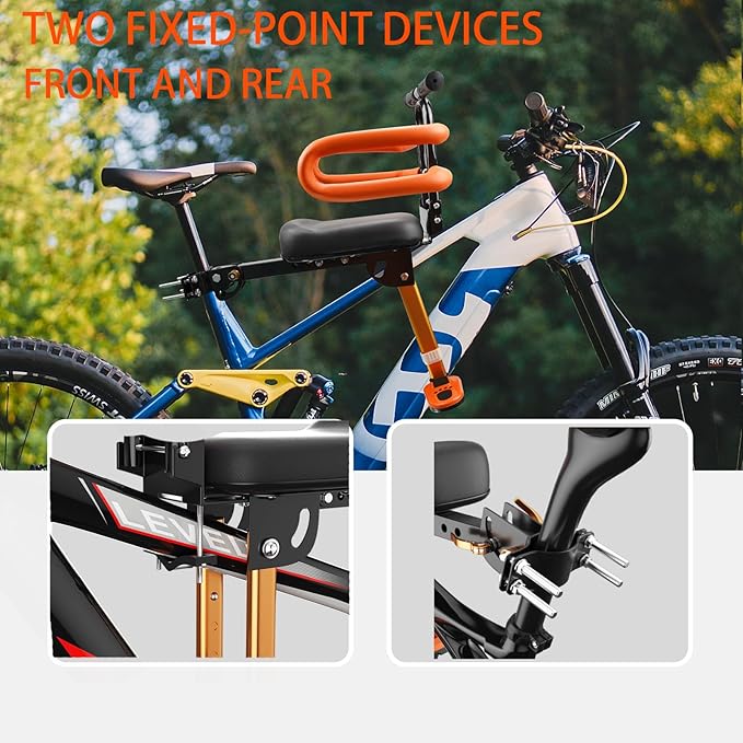 Child Bike Seat - Front Mount, Kids Bike Seat for Adult Bike,Retractable Baby Bike Seat Front Mounted, Toddler Bike Seat for Children 2~6 Years