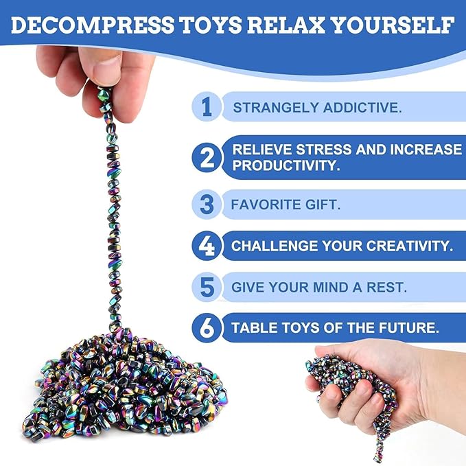 1100pcs Putty, Fidget Toys, Fidget Toys Adults ,Sensory Toys,Adults Gifts,Desk Fidgets Toys for Office Stress/Anxiety Relief (1100 PCS(Colour))