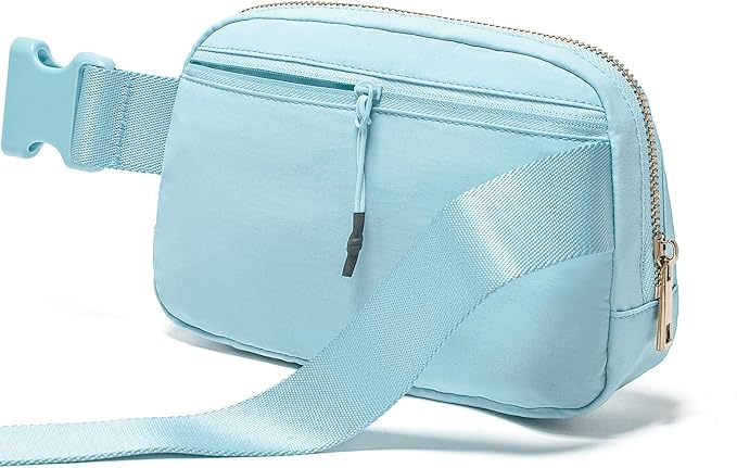 Gitus Gifts for 7 8 9 10 11 Year Old Girls Belt Bag Fanny Pack Crossbody Bags with Initial Letter Patch Birthday Gifts for Daughter Sister Friends Teen girls (Icing Blue-F)