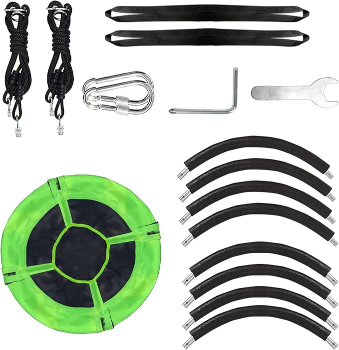 40" Saucer Tree Swing for Kids - 500Lb Weight Capacity, Waterproof Platform Swing Seat with Adjustable Ropes for Kids Playground Outdoor Activity Backyard Fun