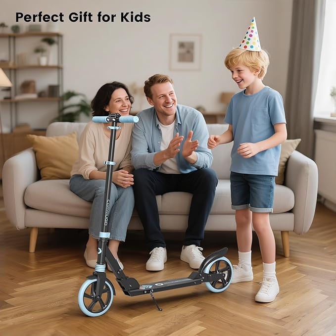 Kick Scooter for Kids 5-12 with Suspension, Teens, Foldable Lightweight Scooter with 8 Inch Wheels, Max Load 240 LBS
