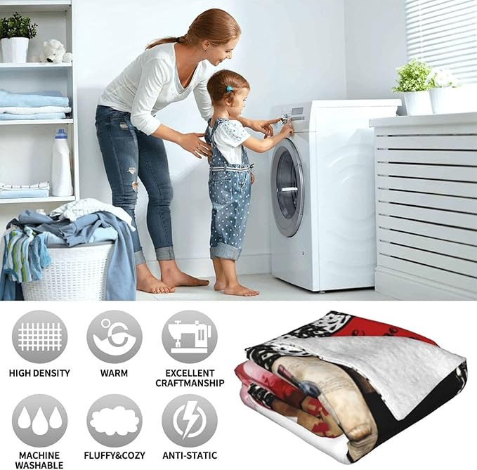 Red Wine Blanket for Women, Wine Lover Fleece Blanket Gifts for Boys Girls, Warm Cozy Soft Flannel Stuff for Bed Sofa Couch 80" x 60"