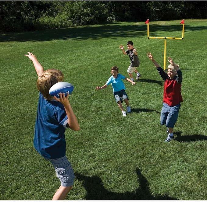 Franklin Sports Youth Football Goal-Post Set — Kids’ Football Goal Post with Mini Football — Fun Football Goal for All Ages — Easy Assembly — Adjustable Height — Weighted Base