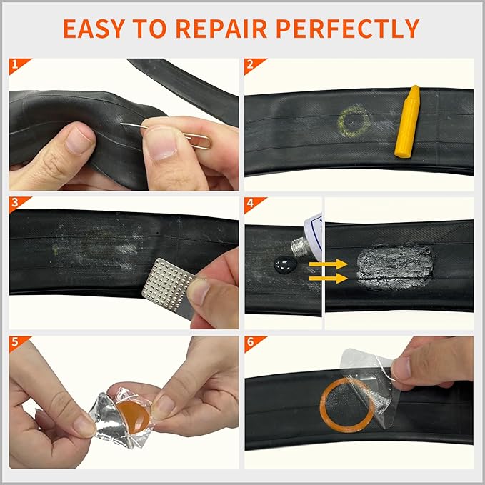 PAX 96 Pcs 25mmØ Bike Inner Tire Tube Patches, Puncture Flat Tire Repair Patch for Bicycle, Motorcycle, Scooter, BMX, ATVs, River Floating, Inflatable Rubber, Trolley, Wheelchairs, Lawn Mower