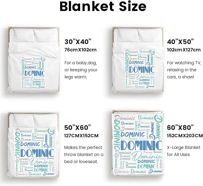 Dr.TOUGH Personalized Name Blanket Personalized Blanket for Adult Kids Flannel Customized Personalized Blankets and Throws