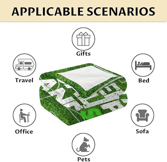 Soccer Blanket - 60x80 Inches Soft Fuzzy Cozy Blankets for Adults for Soccer Players - Sports Throw Blanket for Couch, Living Room & Bed