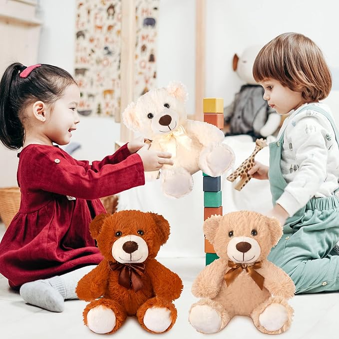 Zhanmai 12 Pcs 14 Inch Bear Stuffed Animal Bulk Gifts Bulk Soft Plush Stuffed Bear for Bridal Christmas Anniversary Centerpiece Baby Shower Party Favor