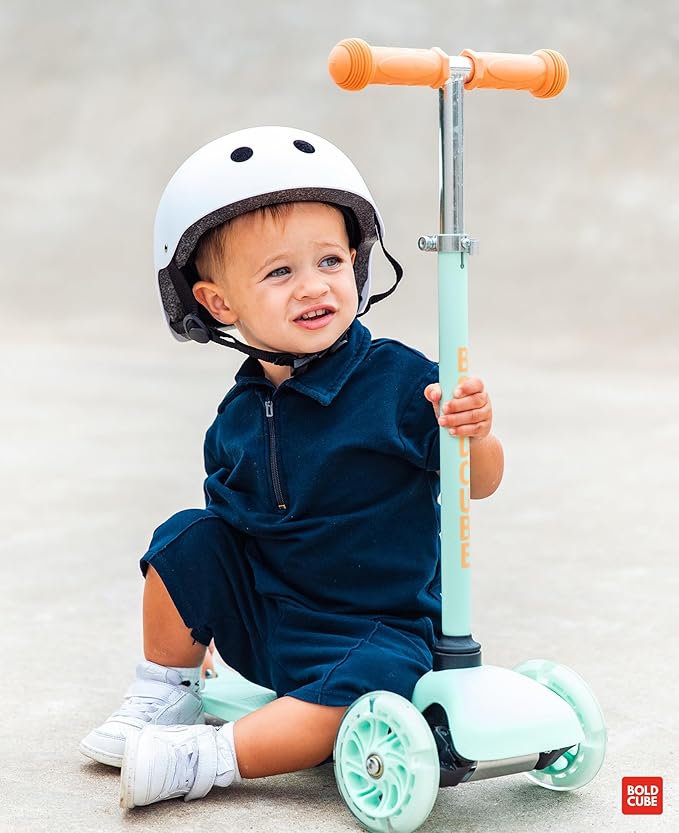 Teeny | 3 Wheel Mint Scooter for Kids & Toddlers Ages 3-6 Years | Flashing Wheels | Height Adjustable 53 to 70 cm | My First Scooter