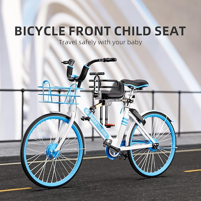 Child Bike Seat, Kids Bike Seat with Guardrail, High Seat Cushion Backrest Mountain Bike Child Bike Seat, Bicycle Child Safety Seat for Children from 1 to 3 Years Old