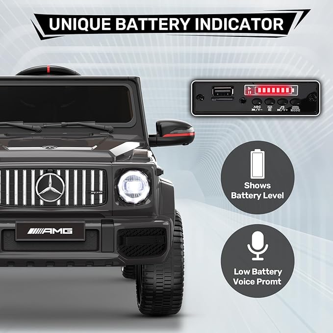 ANPABO 12V Ride on Car for Kids, Ride on Toys for Toddlers w/Parent Remote Control, LED Headlights, Music Player & Horn, Soft Start, Low Battery Prompt, Kids Electric Vehicle, Black