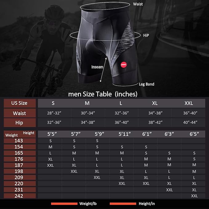 Men's Cycling Shorts Padded Bicycle Riding Half Pants Bike Biking Cycle Tights