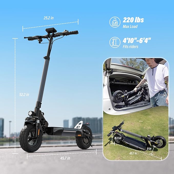 Electric Scooters - 500W/1000W/1500W Peak Motor Electric Scooter Adults, 18/28 Max MPH, 21/25/28 Miles Range, 8.5’’/9.3‘’/10‘’ Tire, Portable& Foldable Commuting E-Scooter